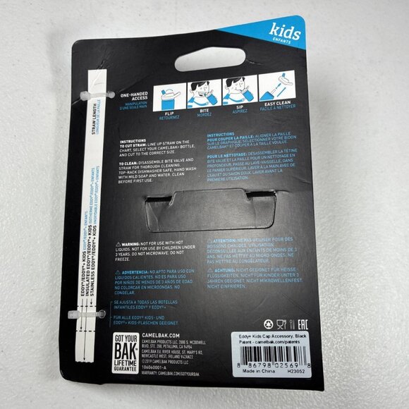NEW Camelbak Eddy + Kids Black Replacement Cap & Straw - Picture 5 of 6